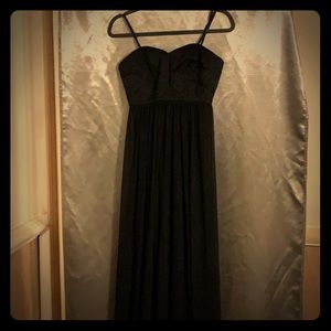 MaxandCleo maxi formal dress- size 4 black chiffon